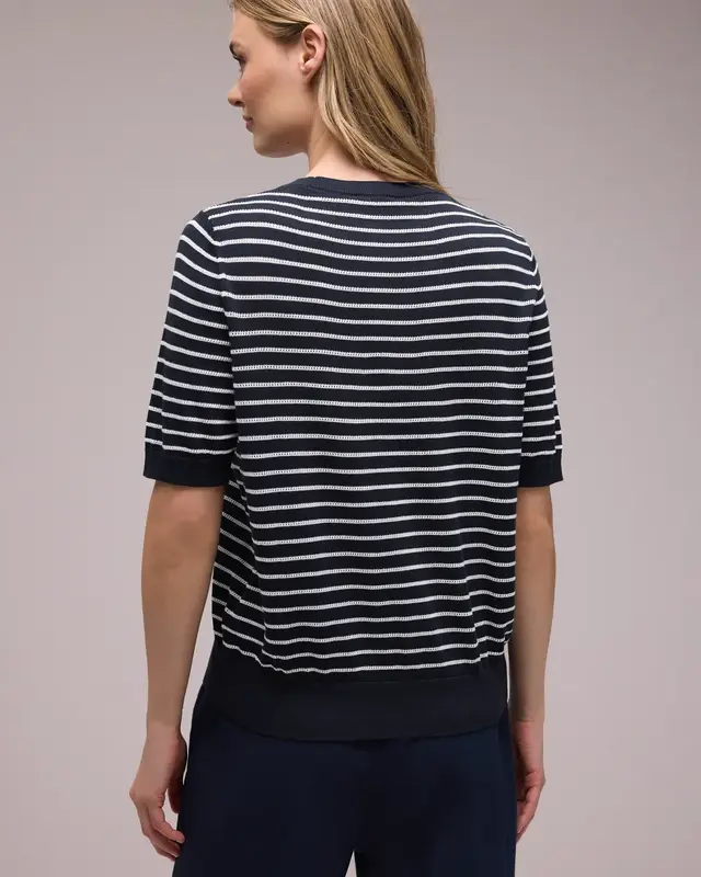 Street One Trui met Strepen - Shadowed Navy