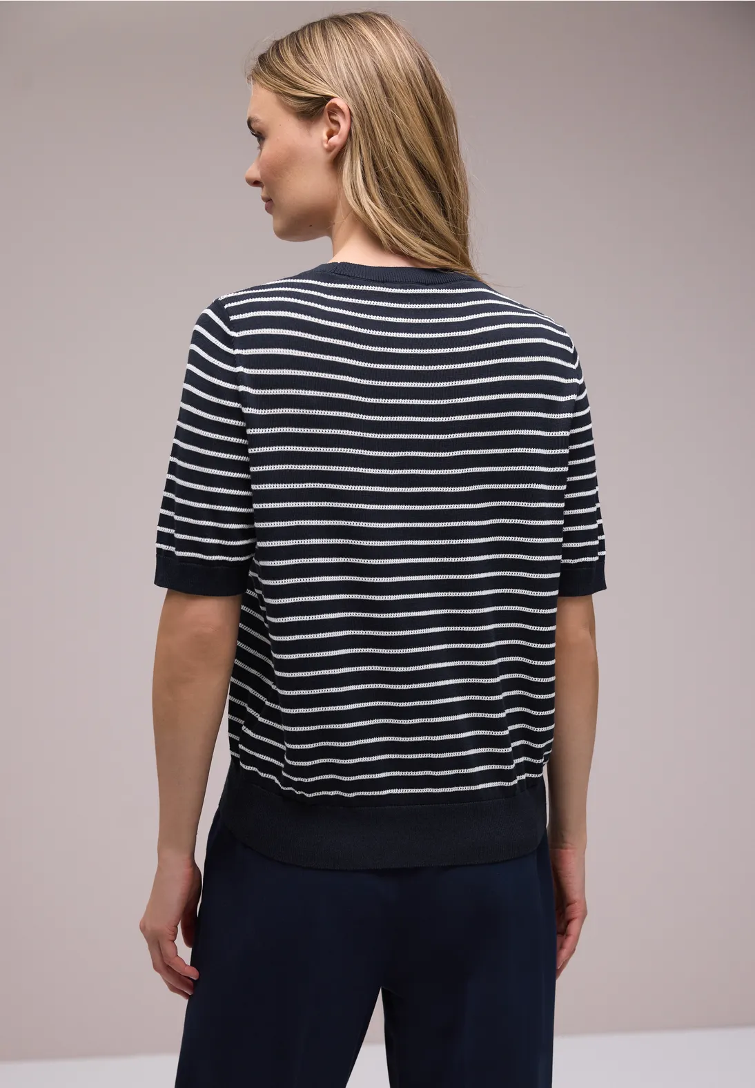 Street One Jumper with Stripes - Shadowed Navy