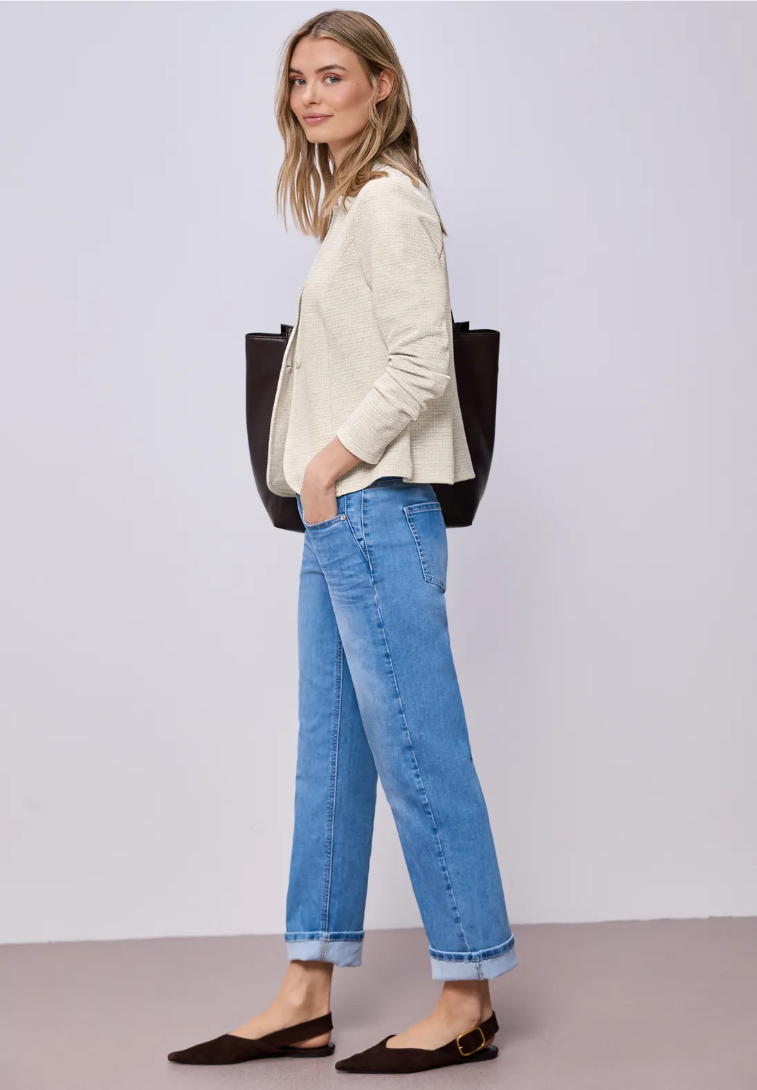 Street One Blazer mit Struktur - Smoke Beige