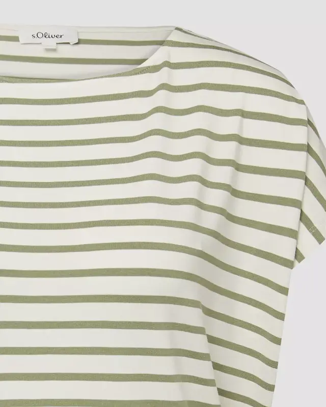 S. Oliver Relaxed Fit T-Shirt, Stripe - Olive Green