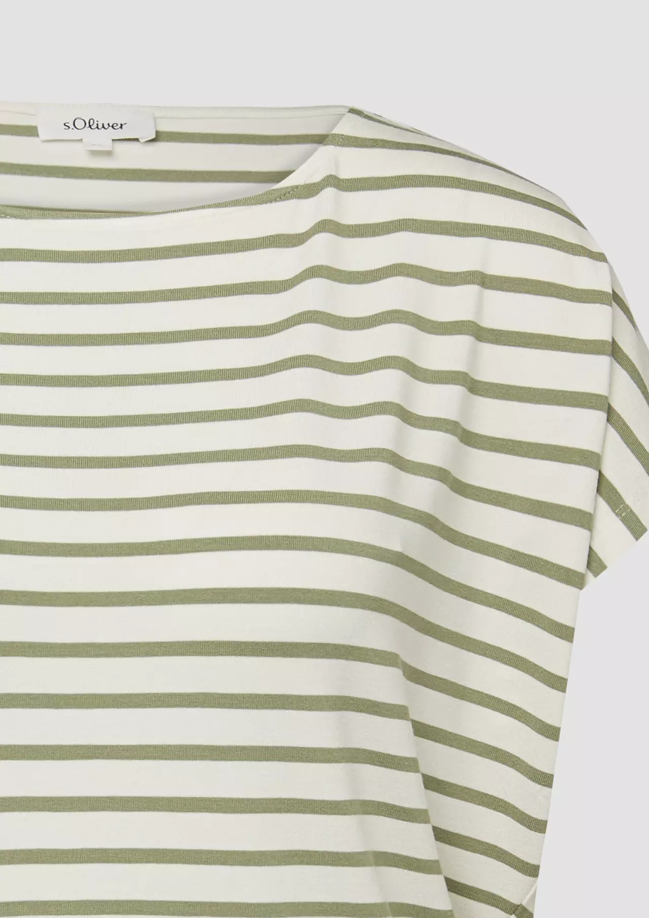 S. Oliver Relaxed Fit T-Shirt, Stripe - Olive Green