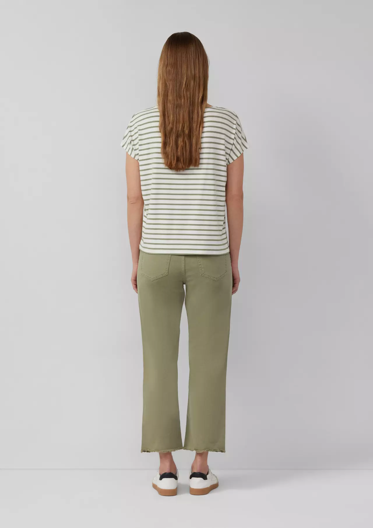 S. Oliver Relaxed Fit T-Shirt, Stripe - Olive Green