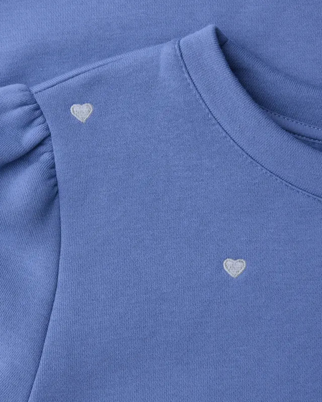 Street One Studio Sweatshirt met Hartjes - Blue Echo