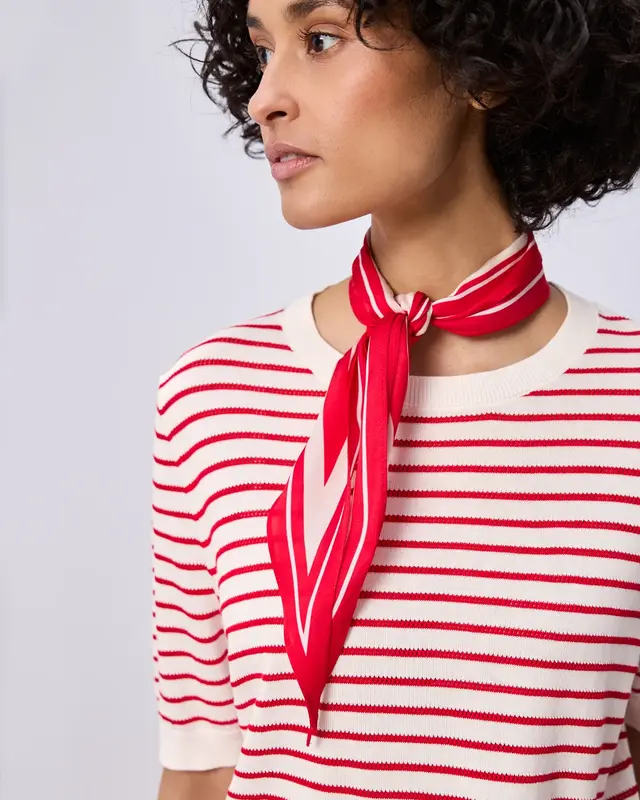 Street One Trui met Strepen - Off White