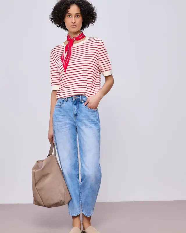 Street One Trui met Strepen - Off White