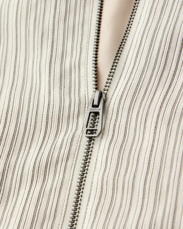 Street One Studio Blouson mit Zipper und Streifen - Soft Beige