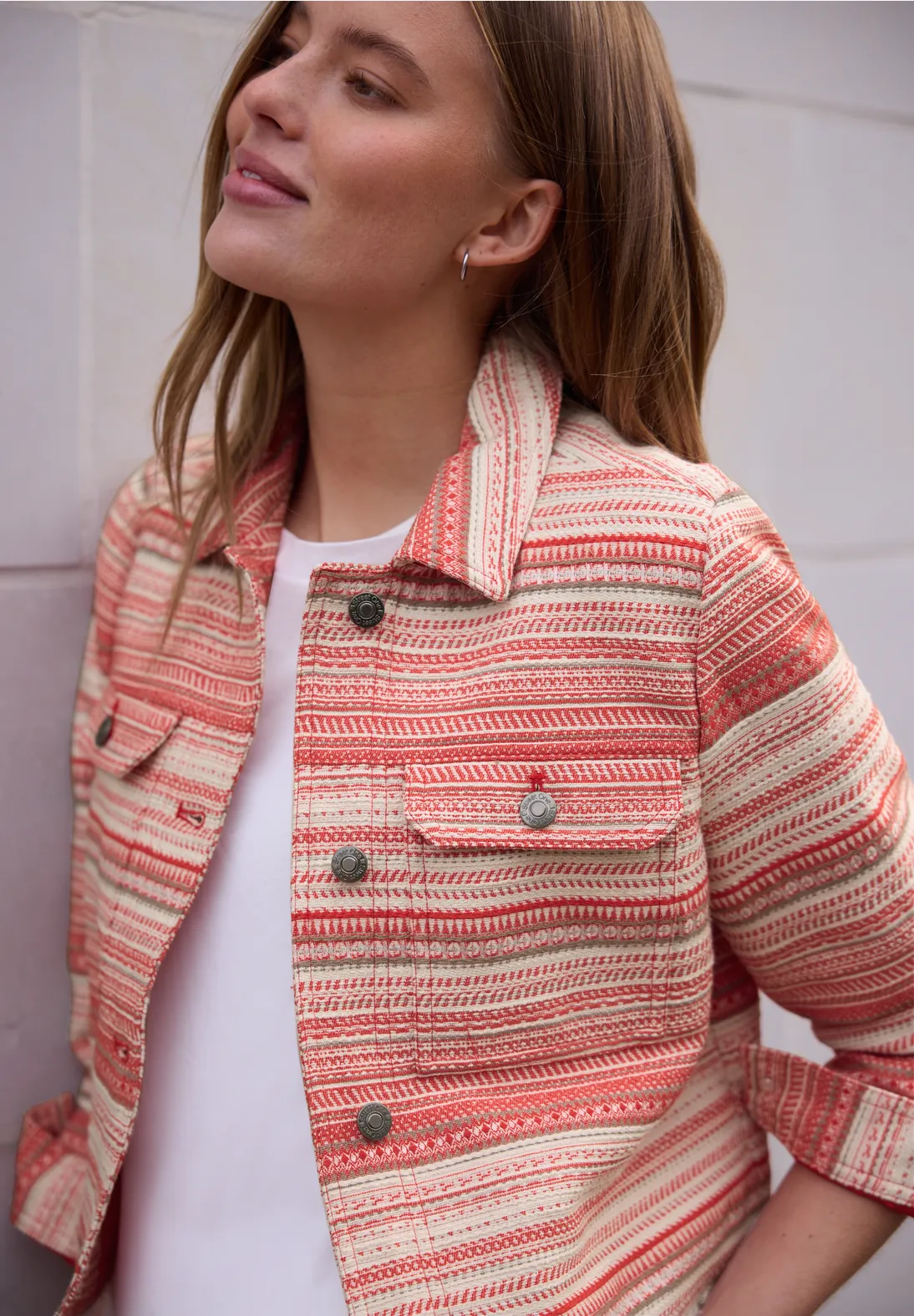 Street One Studio Jacke mit Streifen - Torch Red