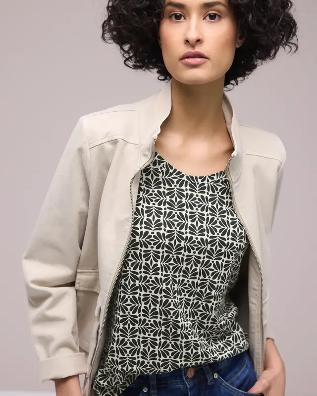 Street One Shirt mit Minimal Print - Shadowed Navy