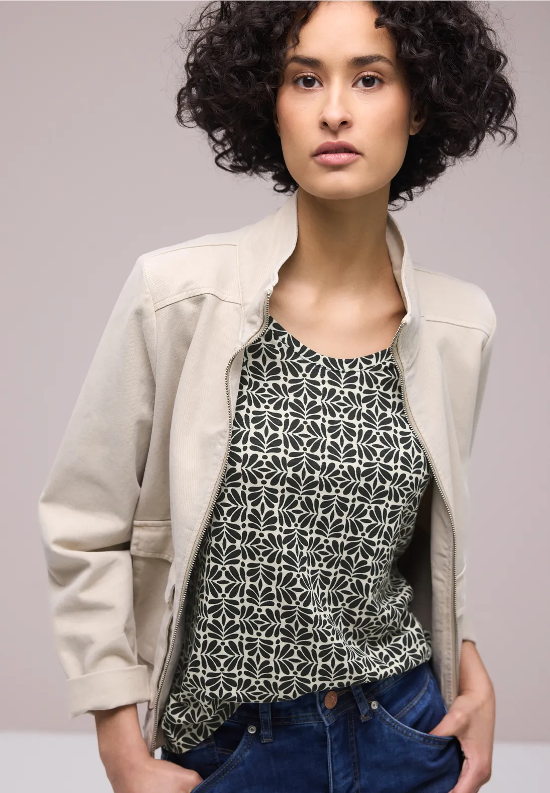 Street One Shirt met Minimale Print Gerda - Shadowed Navy