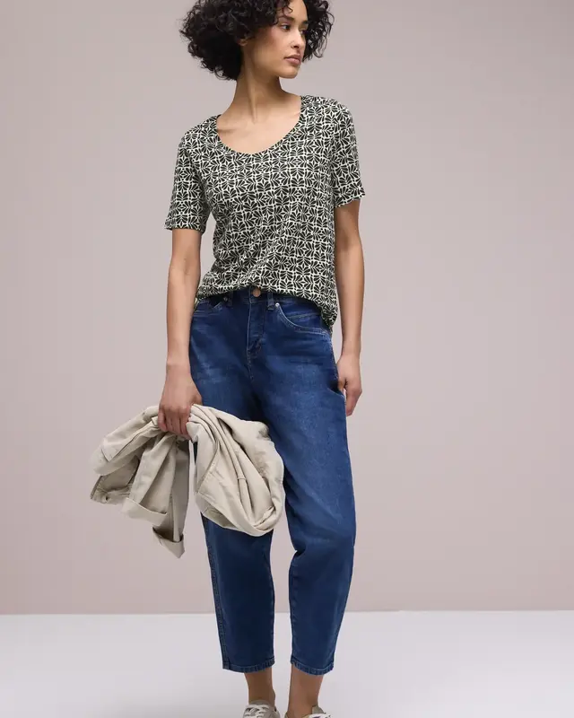 Street One Shirt mit Minimal Print - Shadowed Navy