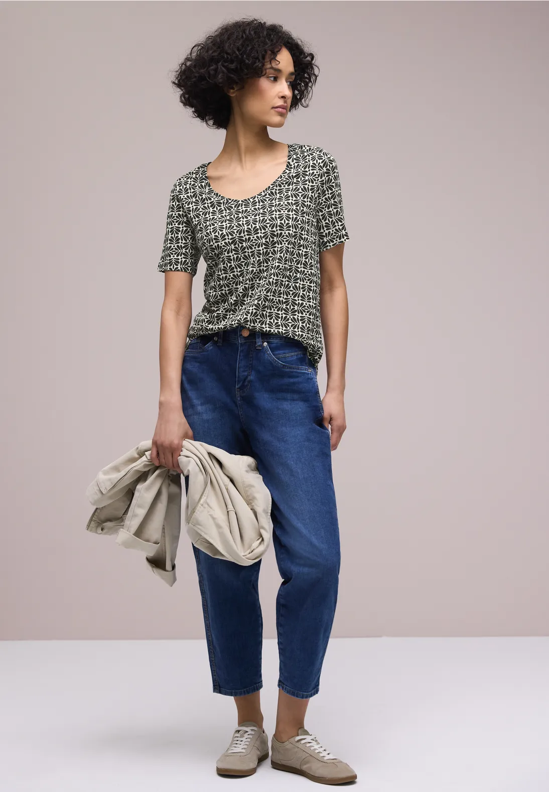 Street One Shirt mit Minimal Print - Shadowed Navy