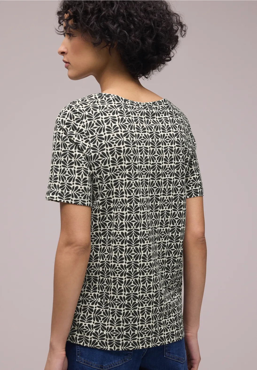 Street One Shirt with Minimal Print - Shadowed Navy