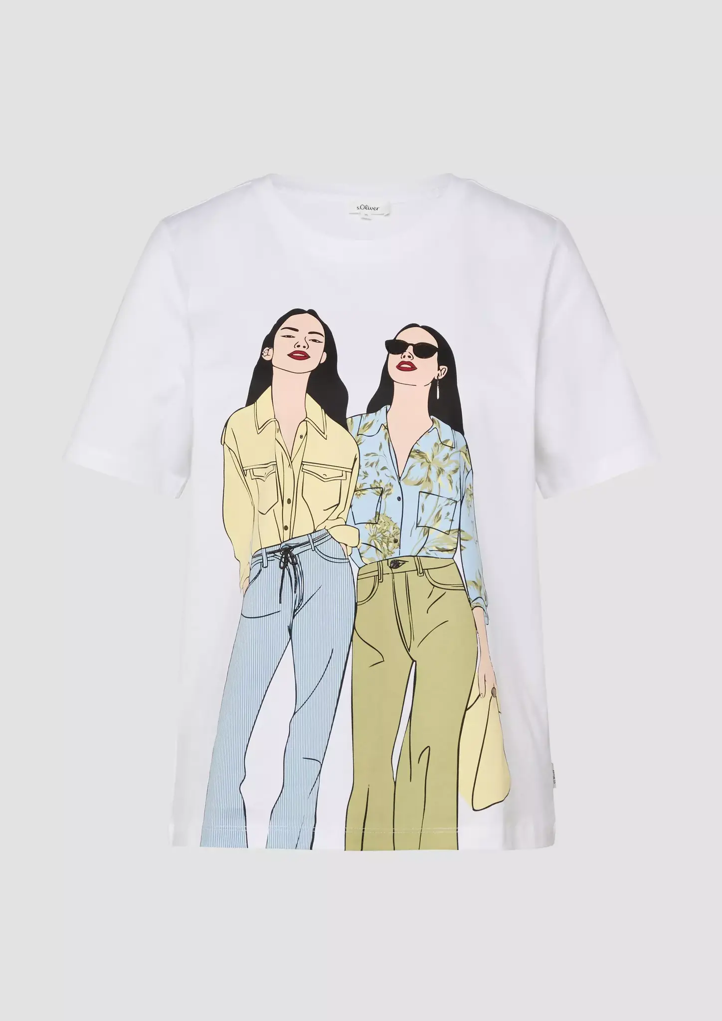 S. Oliver T-Shirt, Frontprint - White