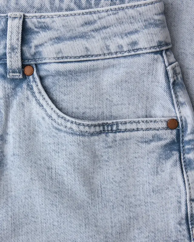 Street One Studio Mid Waist Barrel Leg Jeans - Bleached Wash