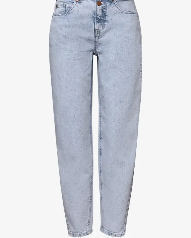 Street One Studio Mid Waist Barrel Leg Jeans - Bleached Wash
