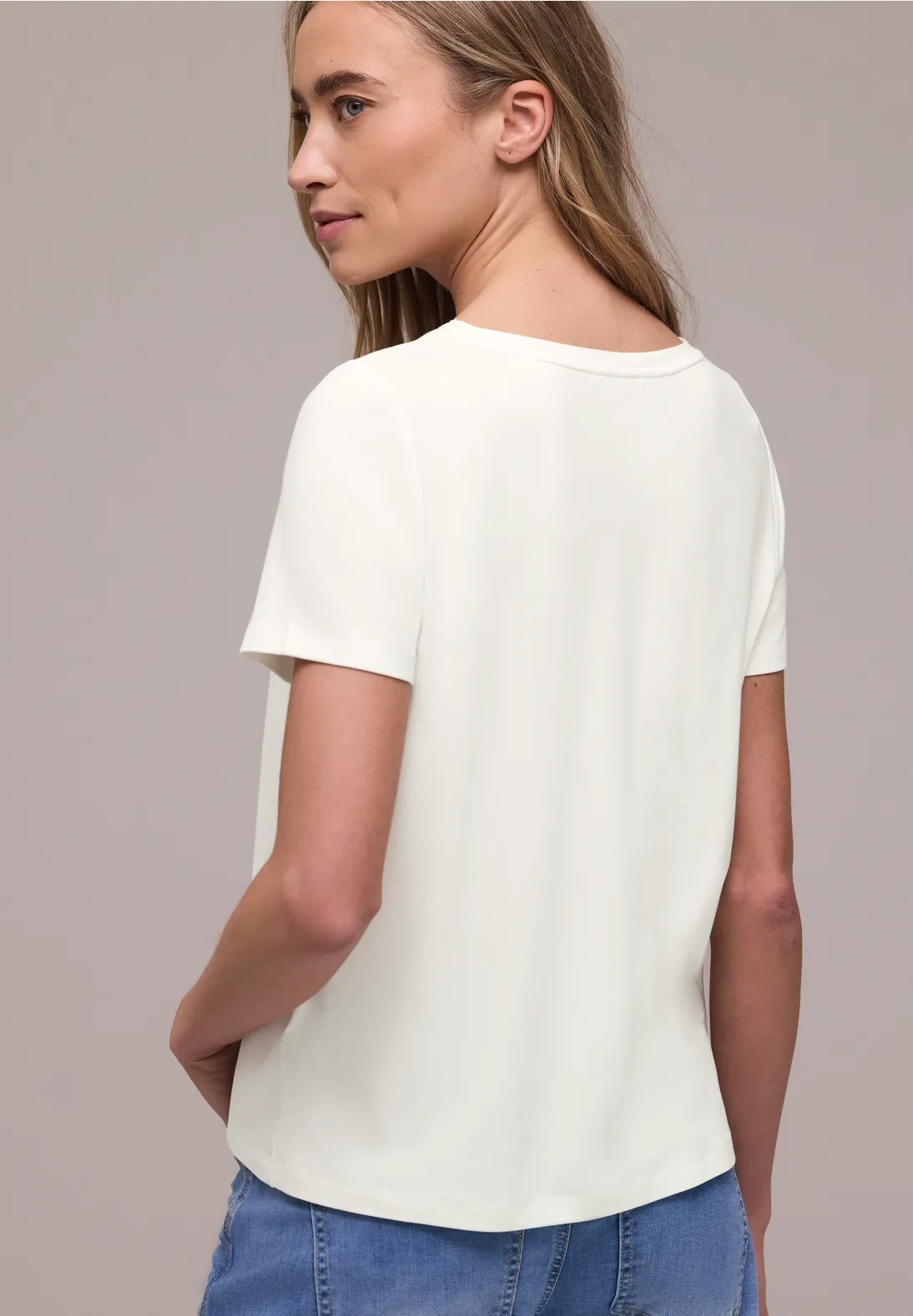 Street One Shirt with Text - Off White