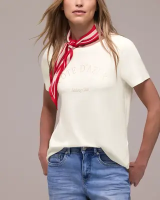 Street One Shirt mit Wording - Off White