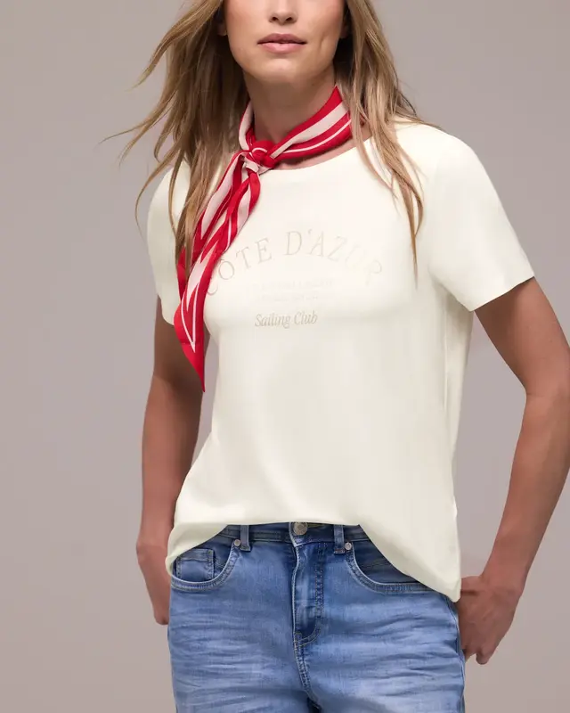Street One Shirt mit Wording - Off White