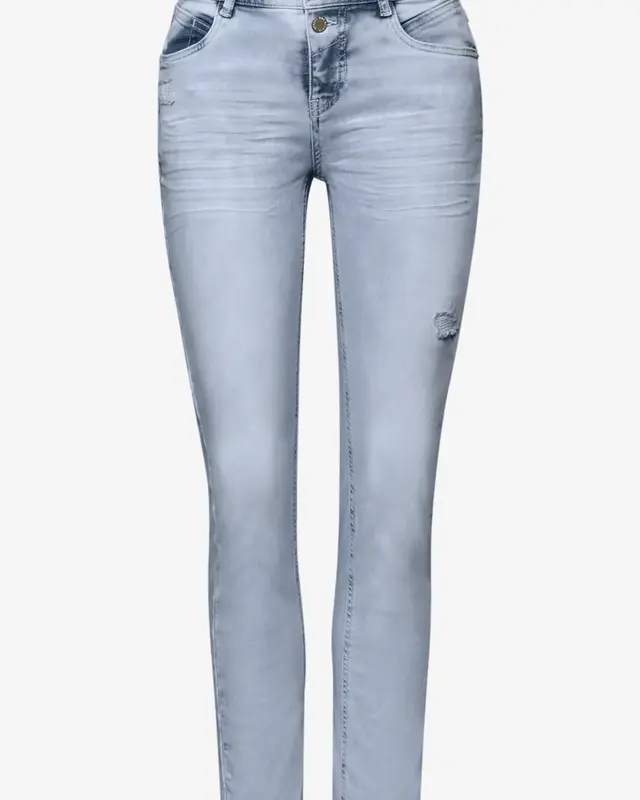 Street One Studio Slim Leg Jeans, Middle Waist - Bleached Wash