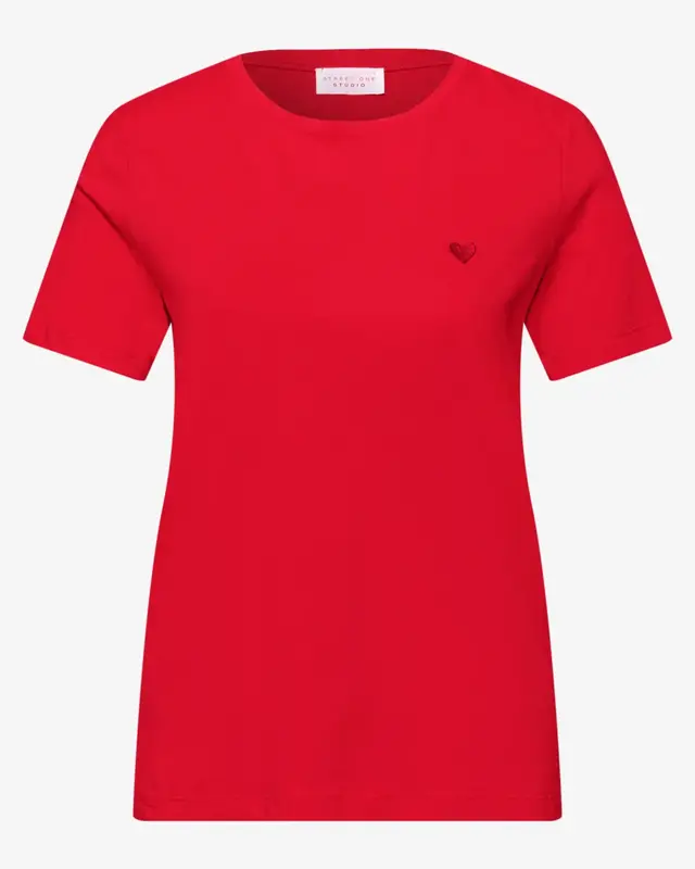 Street One Studio T-Shirt with Heart - Torch Red