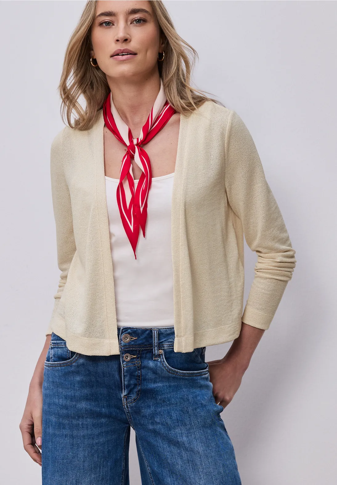 Street One Knit Cardigan Nette - Smoke Beige