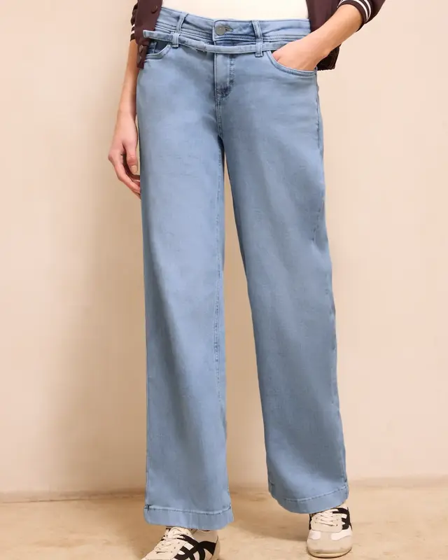 Street One Studio Wide Leg Jeans - Light Blue Wash