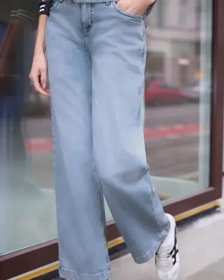 Street One Studio Wide Leg Jeans - Light Blue Wash