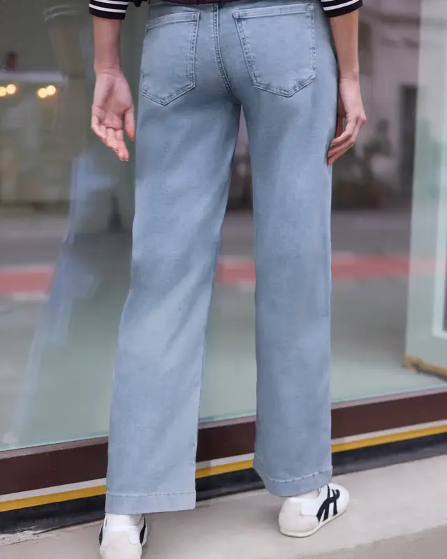 Street One Studio Wide Leg Jeans - Light Blue Wash