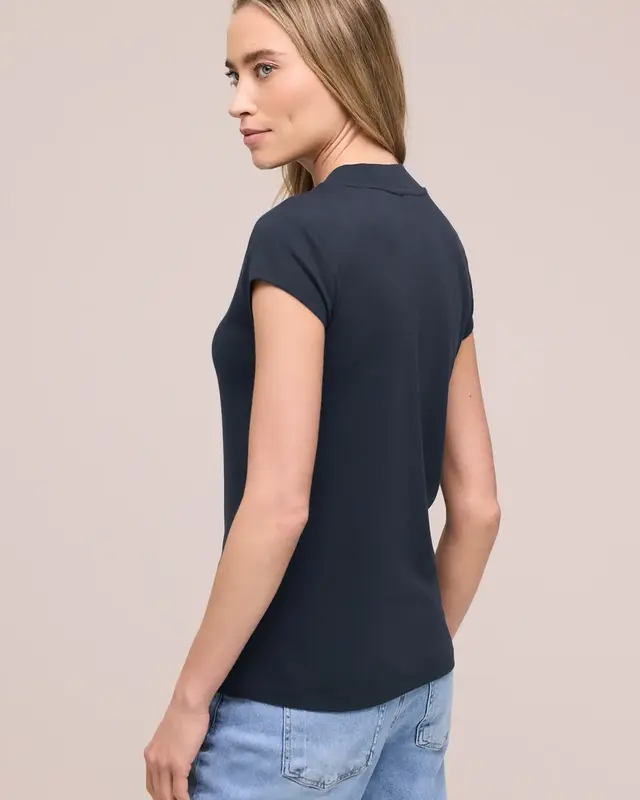 Street One Basic Shirt, Turtleneck - Shadowed Navy