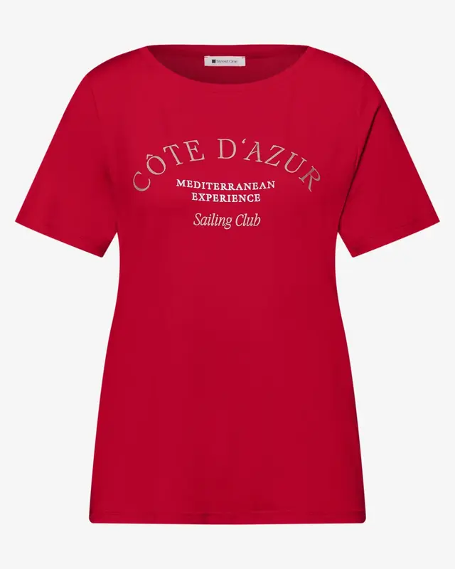 Street One Shirt with Text - Salsa Red