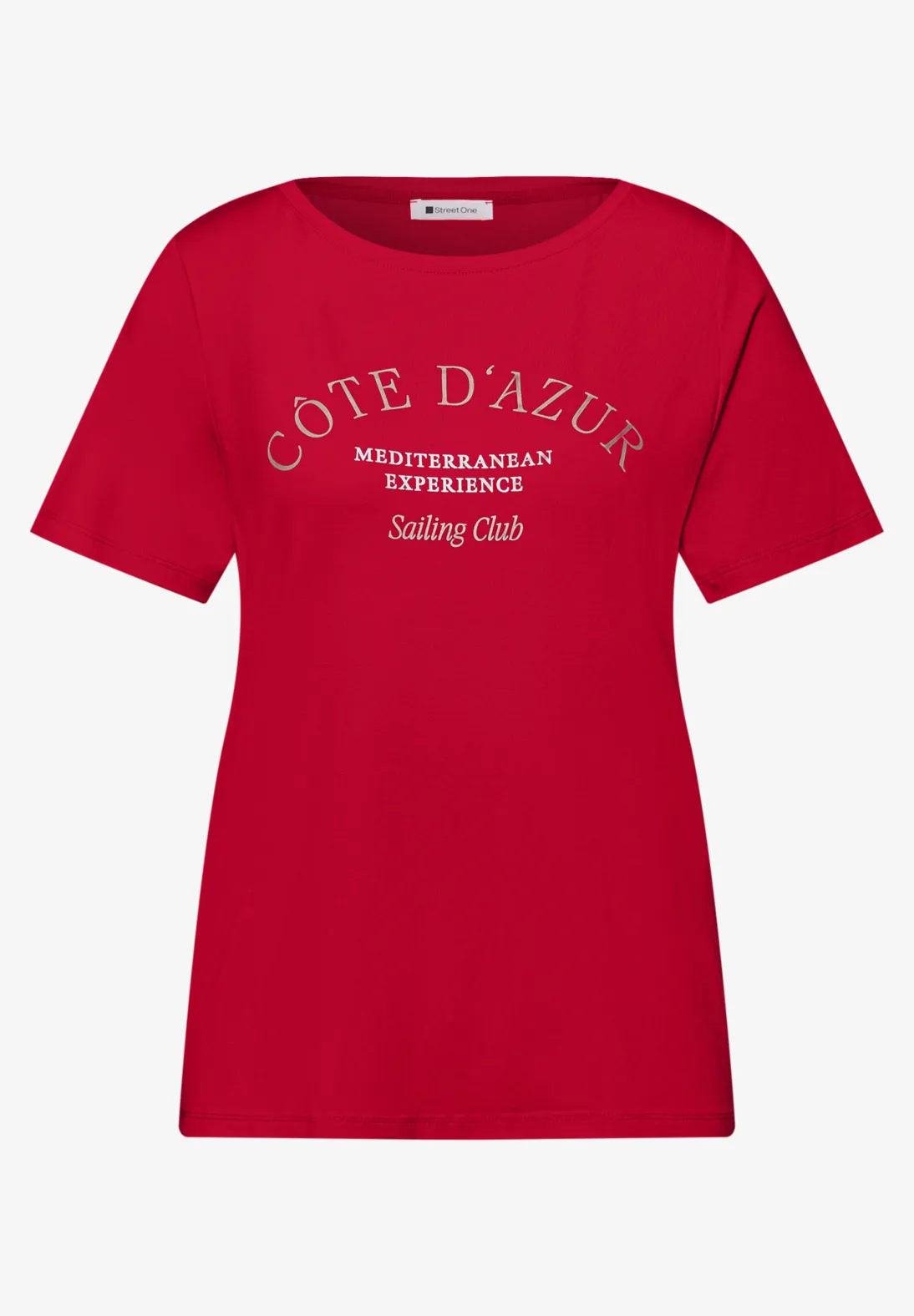 Street One Shirt with Text - Salsa Red