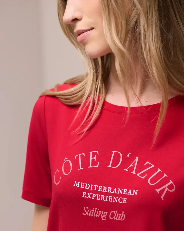 Street One Shirt met Tekst - Salsa Red