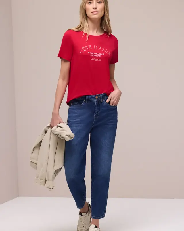 Street One Shirt with Text - Salsa Red