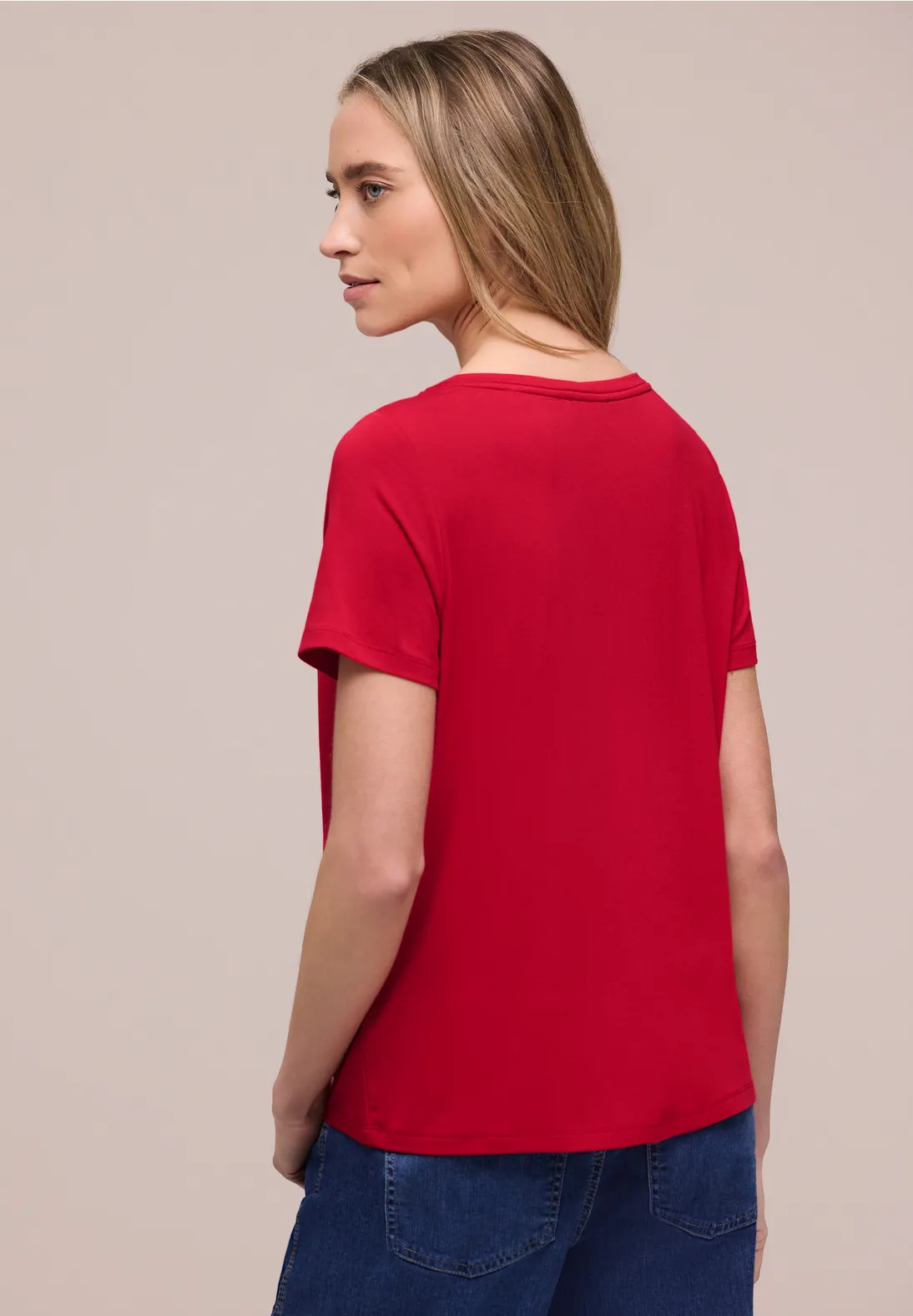 Street One Shirt mit Wording - Salsa Red