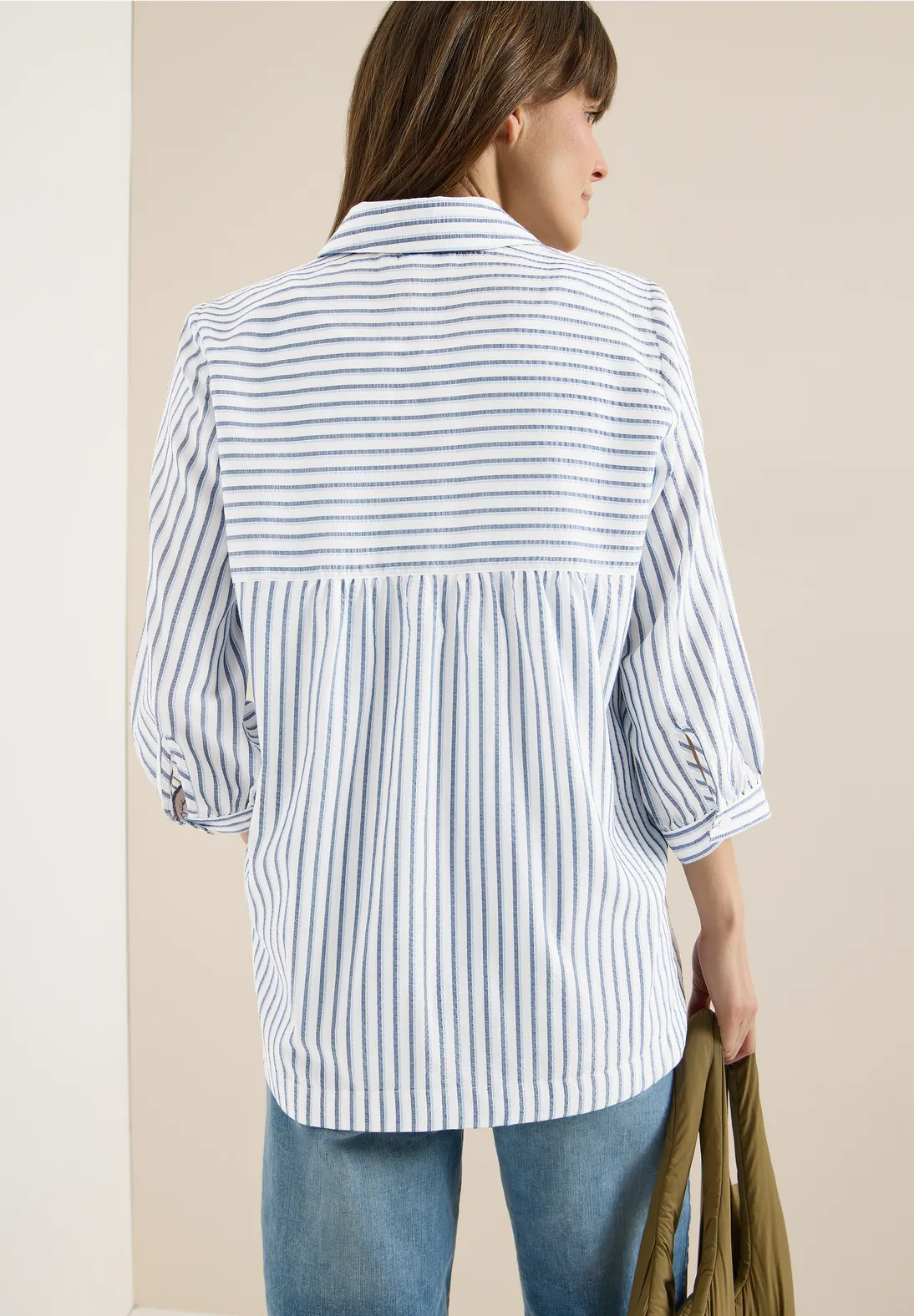Cecil Seersucker Blouse - Sporty Denim Blue