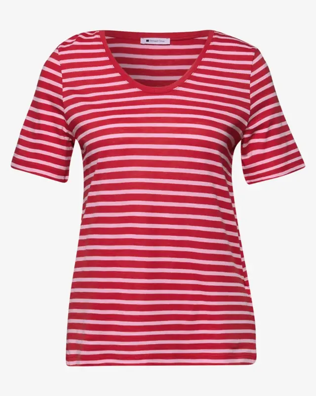 Street One Gestreept Shirt Gerda - Salsa Red