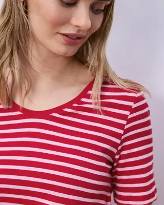 Street One Gestreept Shirt Gerda - Salsa Red