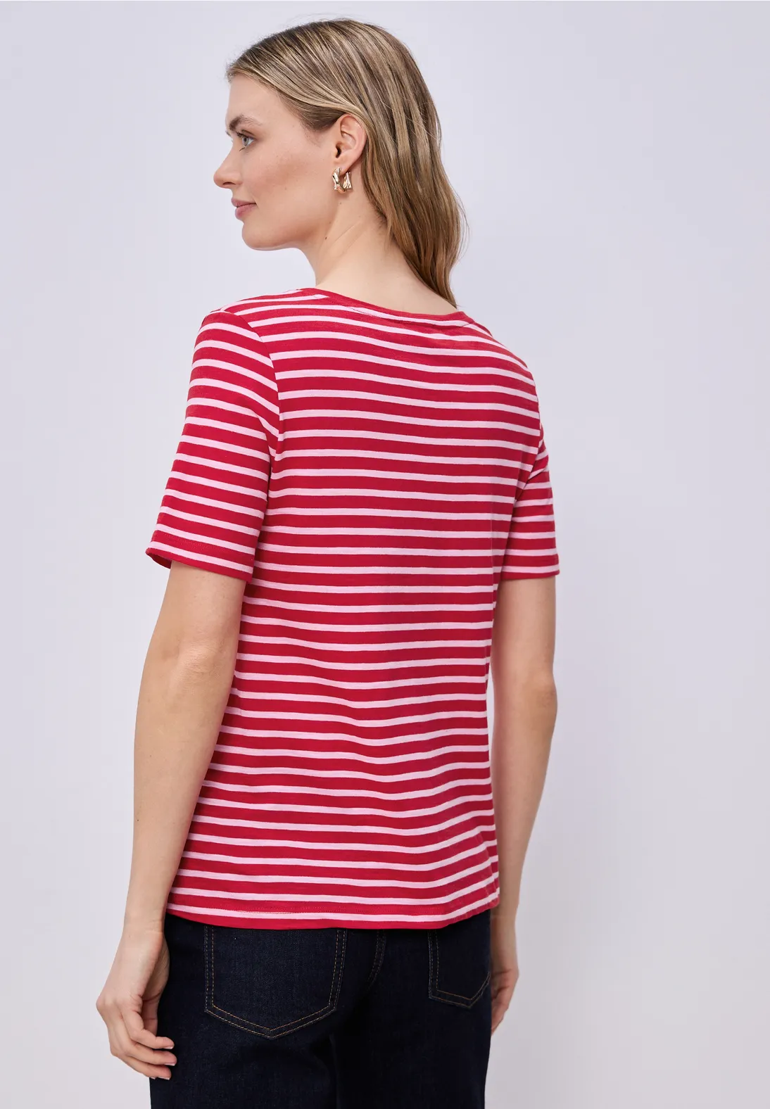 Street One Striped Shirt Gerda - Salsa Red
