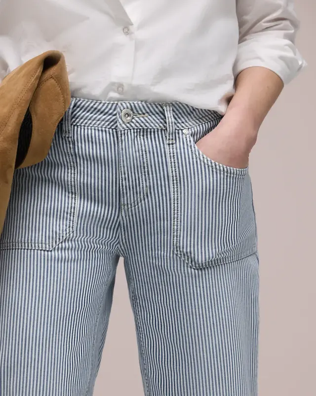 Street One Straight Leg Jeans Amalia - Indigo Striped Wash