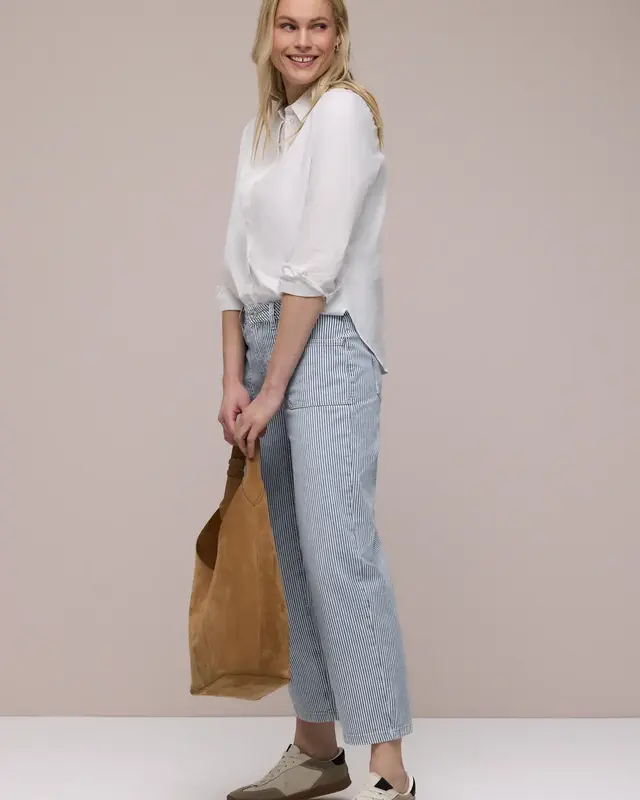 Street One Straight Leg Jeans Amalia - Indigo Striped Wash