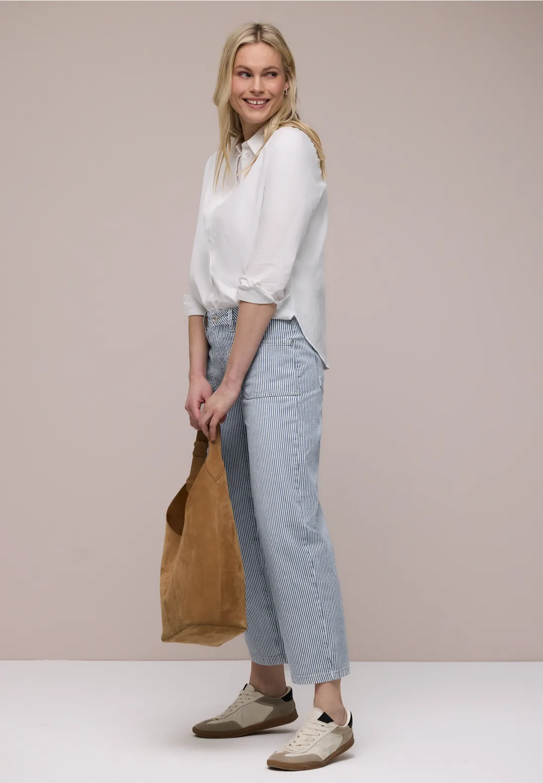 Street One Straight Leg Jeans Amalia - Indigo Striped Wash