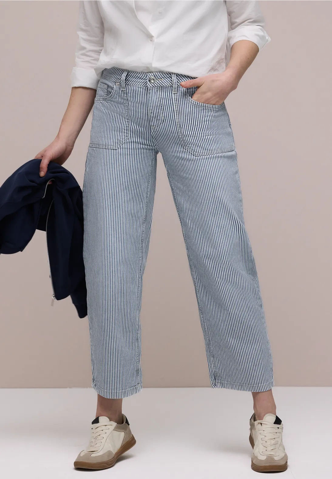 Street One Straight Leg Jeans Amalia - Indigo Striped Wash