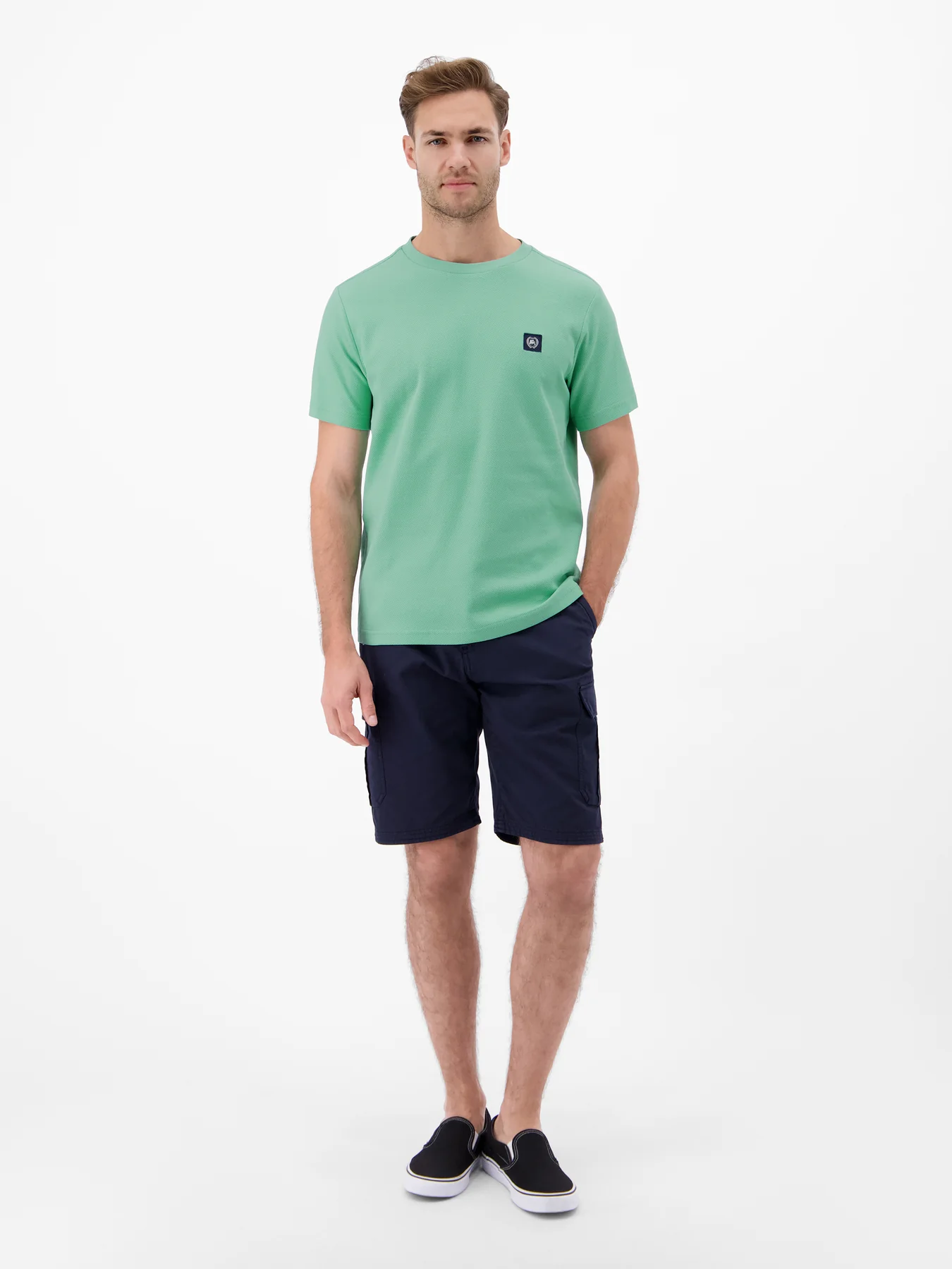 Lerros T-Shirt mit Waffelstruktur - Mint Water