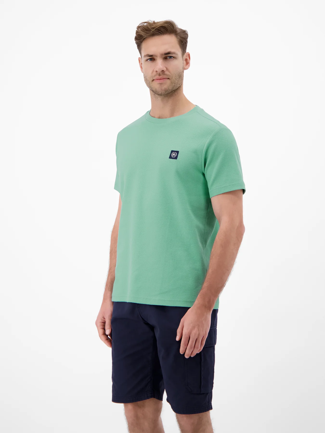 Lerros T-Shirt mit Waffelstruktur - Mint Water