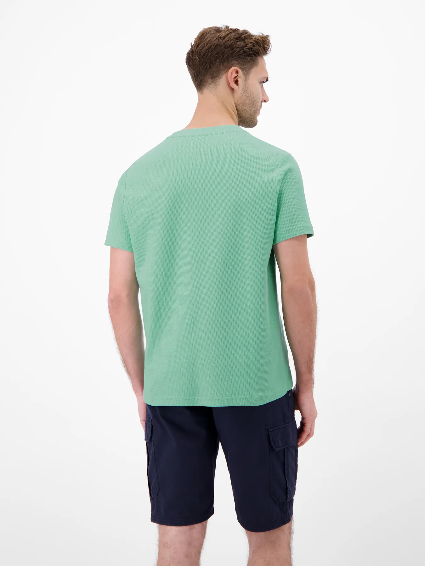 Lerros T-Shirt mit Waffelstruktur - Mint Water