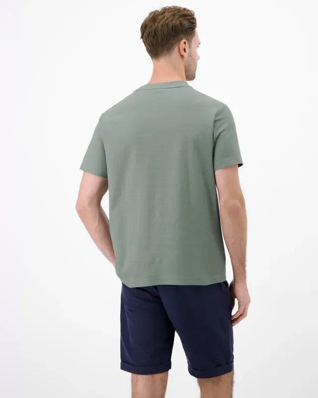 Lerros T-Shirt mit Waffelstruktur - Storm Grey