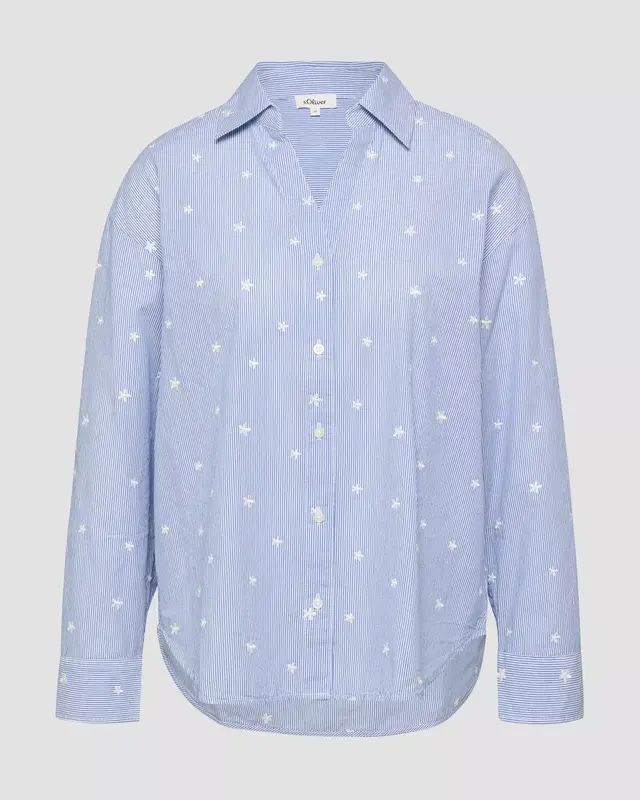 S. Oliver Blouse with Embroidery - Blue