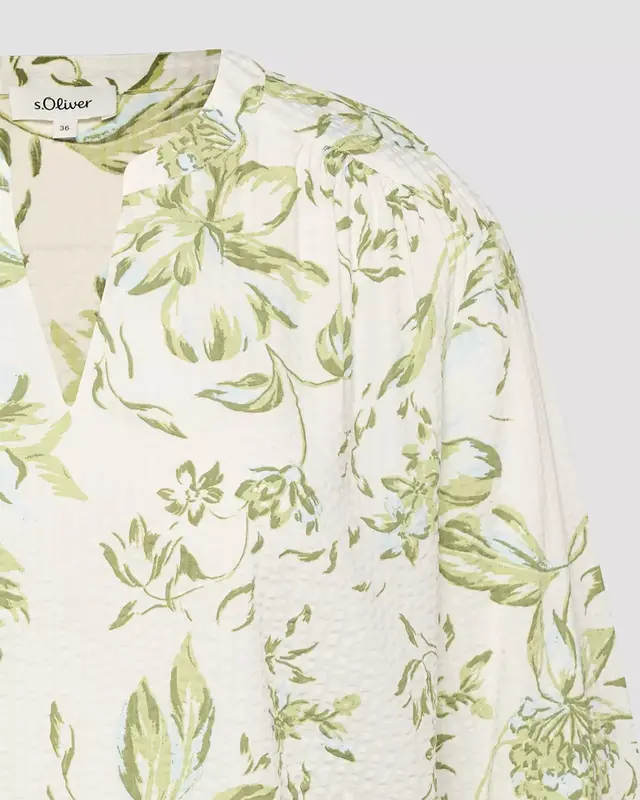 S. Oliver Seersucker Bluse - Green