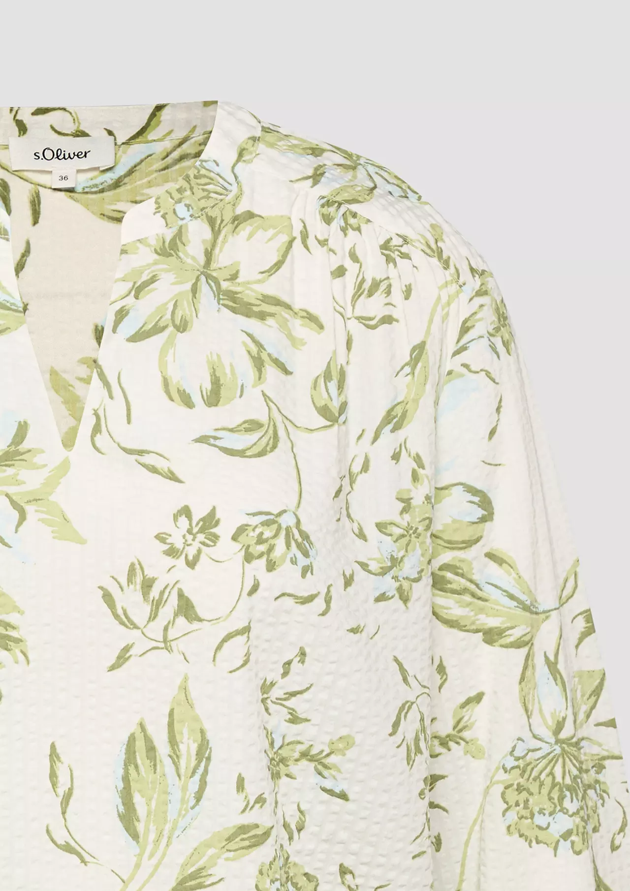 S. Oliver Seersucker Blouse - Green