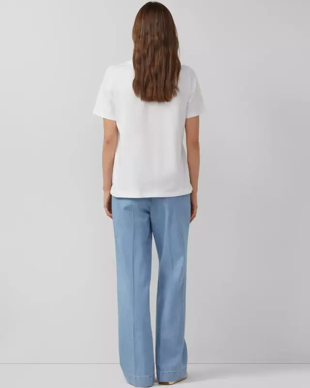 S. Oliver Katoenen T-Shirt, Frontprint - White